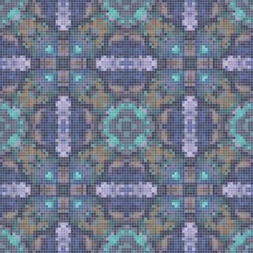 Pixel mosaic seamless pattern design, Repeat textile design. Fabric print Illustrazione stock