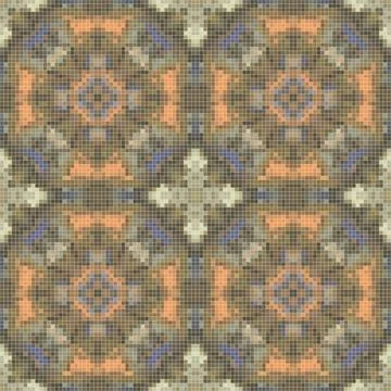 Pixel mosaic seamless pattern design, Repeat textile design. Fabric print Stock Illustration