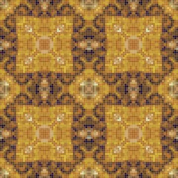 Pixel mosaic seamless pattern design, Repeat textile design. Fabric print Illustrazione stock