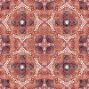 Pixel mosaic seamless pattern design, Repeat textile design. Fabric print Illustrazione stock