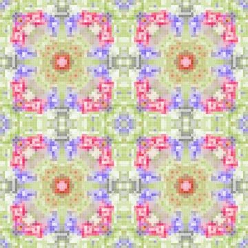 Pixel mosaic seamless pattern design, Repeat textile design. Fabric print イラスト素材