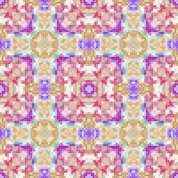 Pixel mosaic seamless pattern design, Repeat textile design. Fabric print 스톡 일러스트
