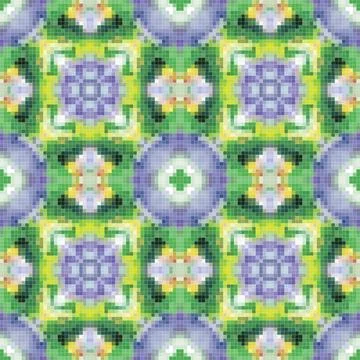 Pixel mosaic seamless pattern design, Repeat textile design, Surface design. Illustrazione stock