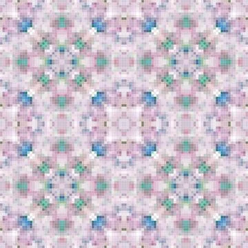 Pixel mosaic seamless pattern design, Repeat textile design, Surface design. Stock Illustration