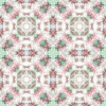 Pixel mosaic seamless pattern design, Repeat textile design, Surface design. Illustrazione stock