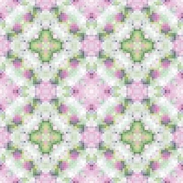 Pixel mosaic seamless pattern design, Repeat textile design, Surface design. Stock Illustration