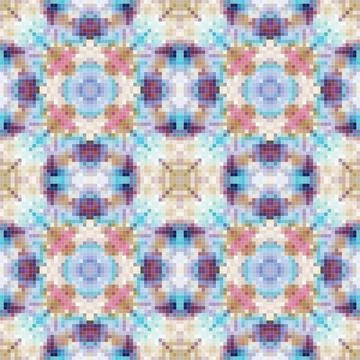 Pixel mosaic seamless pattern design, Repeat textile design, Surface design. Illustrazione stock