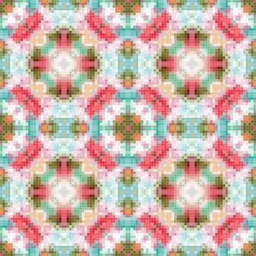 Pixel mosaic seamless pattern design, Repeat textile design, Surface design. Stock Illustration