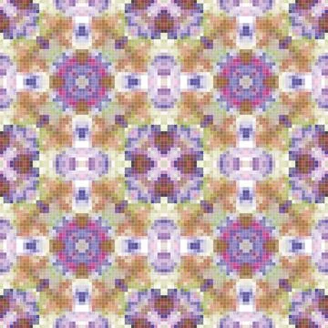 Pixel mosaic seamless pattern design, Repeat textile design, Surface design. Stock Illustration