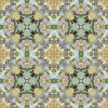 Pixel mosaic seamless pattern design, Repeat textile design, Surface design. Illustrazione stock