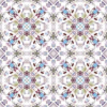 Pixel mosaic seamless pattern design, Repeat textile design, Surface design. Illustrazione stock