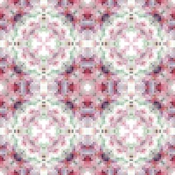 Pixel mosaic seamless pattern design, Repeat textile design, Surface design. Illustrazione stock