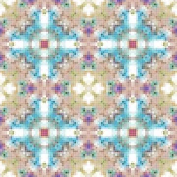 Pixel mosaic seamless pattern design, Repeat textile design, Surface design. Illustrazione stock