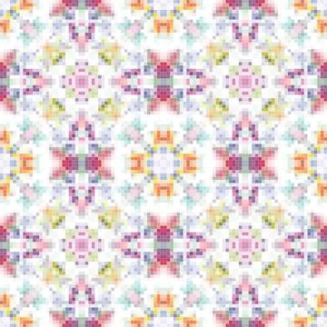 Pixel mosaic seamless pattern design, Repeat textile design, Surface design. Stockillustratie