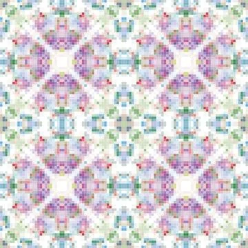 Pixel mosaic seamless pattern design, Repeat textile design, Surface design. Illustrazione stock