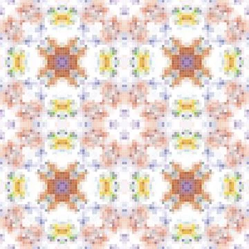 Pixel mosaic seamless pattern design, Repeat textile design, Surface design. Illustrazione stock