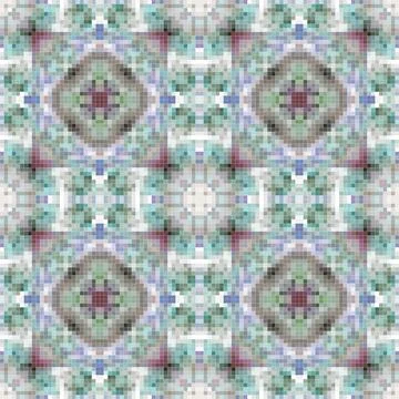 Pixel mosaic seamless pattern design, Repeat textile design, Surface design. Illustrazione stock