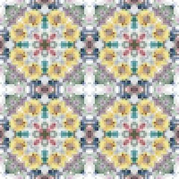 Pixel mosaic seamless pattern design, Repeat textile design, Surface design. Illustrazione stock