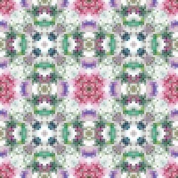 Pixel mosaic seamless pattern design, Repeat textile design, Surface design. Illustrazione stock