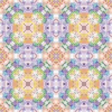 Pixel mosaic seamless pattern design, Repeat textile design, Surface design. Stock Illustration
