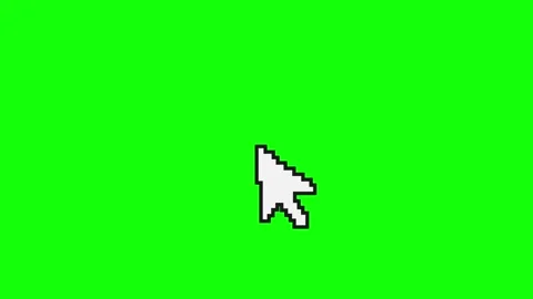 Pixel Mouse Cursor Arrow Seamless Loop - Green Screen 4K Stock Footage 336842855