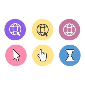 Pixel Mouse cursors. Arrow pointer icon Stock Illustration