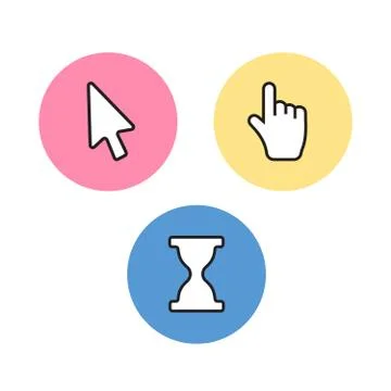 Pixel Mouse Cursors pointer. Arrow and wait vetor. Click mouse computer curso Stock Illustration