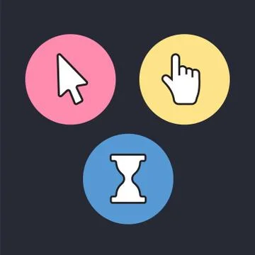 Pixel Mouse Cursors pointer. Arrow and wait vetor. Click mouse computer curso Stock Illustration