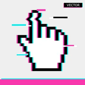 Pixel mouse hand cursor icon vector illustration Stock Illustration