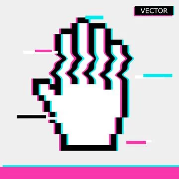 Pixel mouse hand cursor icon vector illustration Stock Illustration