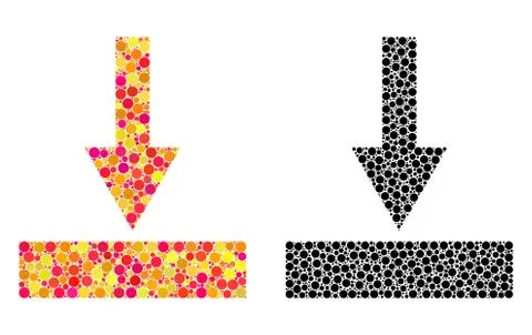 Pixel Move Bottom Mosaic Icons Illustrazione stock