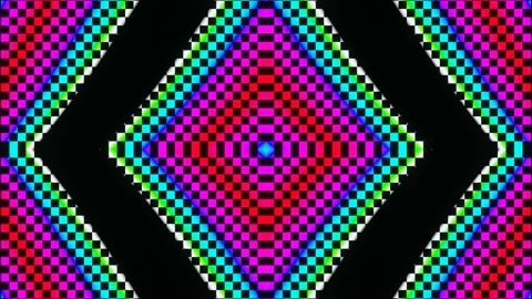 Pixel multicolored diamond abstraction VJ Loop Stock Footage 173533167