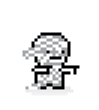 Pixel mummy image. cross stitch pattern vector illustration. Stock Illustration