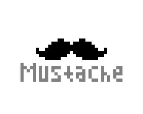 Pixel mustache image. Vector Illustration. 库存插图