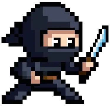 Pixel Ninja Stock Illustration