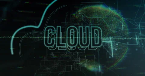 On pixel noise appearing, CLOUD glowing, contour tracing, stabilizing for Stock Footage 310434366