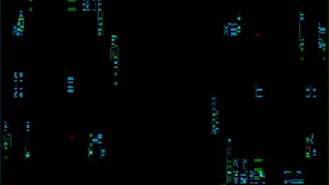Pixel Noise Geometrical Figures Loop Flow Run Screen Colored Motion Background Stock Footage 123166361