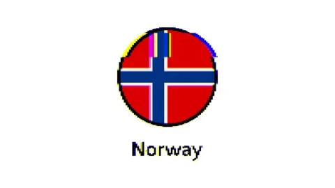 Pixel Norway flag with glitch effect on white background Stock Footage 246580453