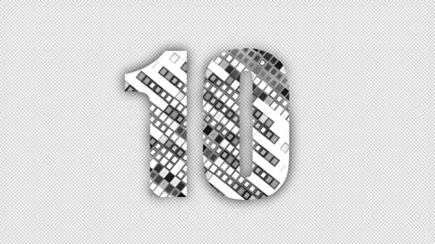 Pixel number 10 with alpha channel, numerology, number ten Stock Footage 285958775