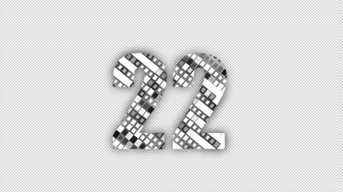 Pixel number 22 with alpha channel, numerology, number twenty two Stockbeeldmateriaal 285973551