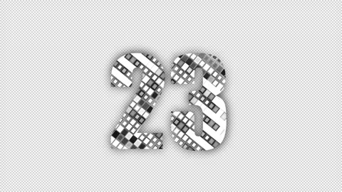 Pixel number 23 with alpha channel, numerology, number twenty three Stock Footage 285973557