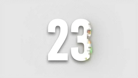 Pixel number 23, number twenty three, alpha channel Stock Footage 245894072