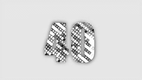 Pixel number 40 with alpha channel, numerology, number forty Stock Footage 285973634