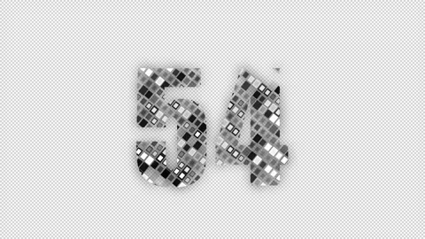 Pixel number 54 with alpha channel, numerology, number fifty four Stock Footage 285976095