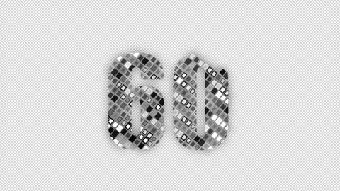 Pixel number 60 with alpha channel, numerology, number sixty Stock Footage 285976176