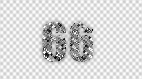 Pixel number 66 with alpha channel, numerology, number sixty six Stock Footage 286020437