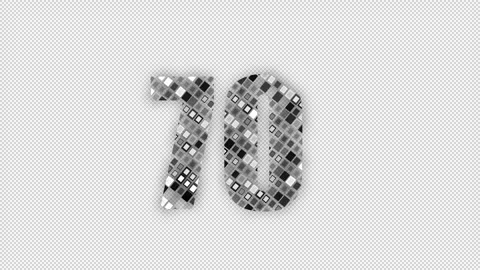 Pixel number 70 with alpha channel, numerology, number seventy Stock Footage 286020485