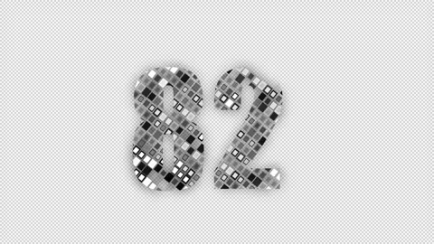 Pixel number 82 with alpha channel, numerology, number eighty two Stock Footage 286023428