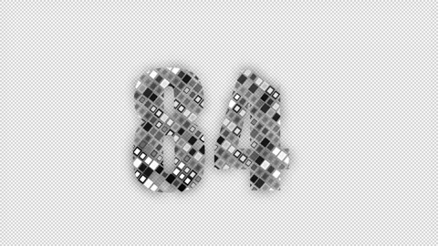 Pixel number 84 with alpha channel, numerology, number eighty four 스톡 동영상 286023452