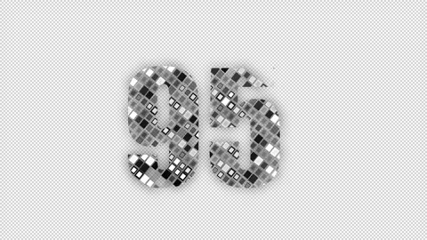 Pixel number 95 with alpha channel, numerology, number ninety five Stock Footage 286023643
